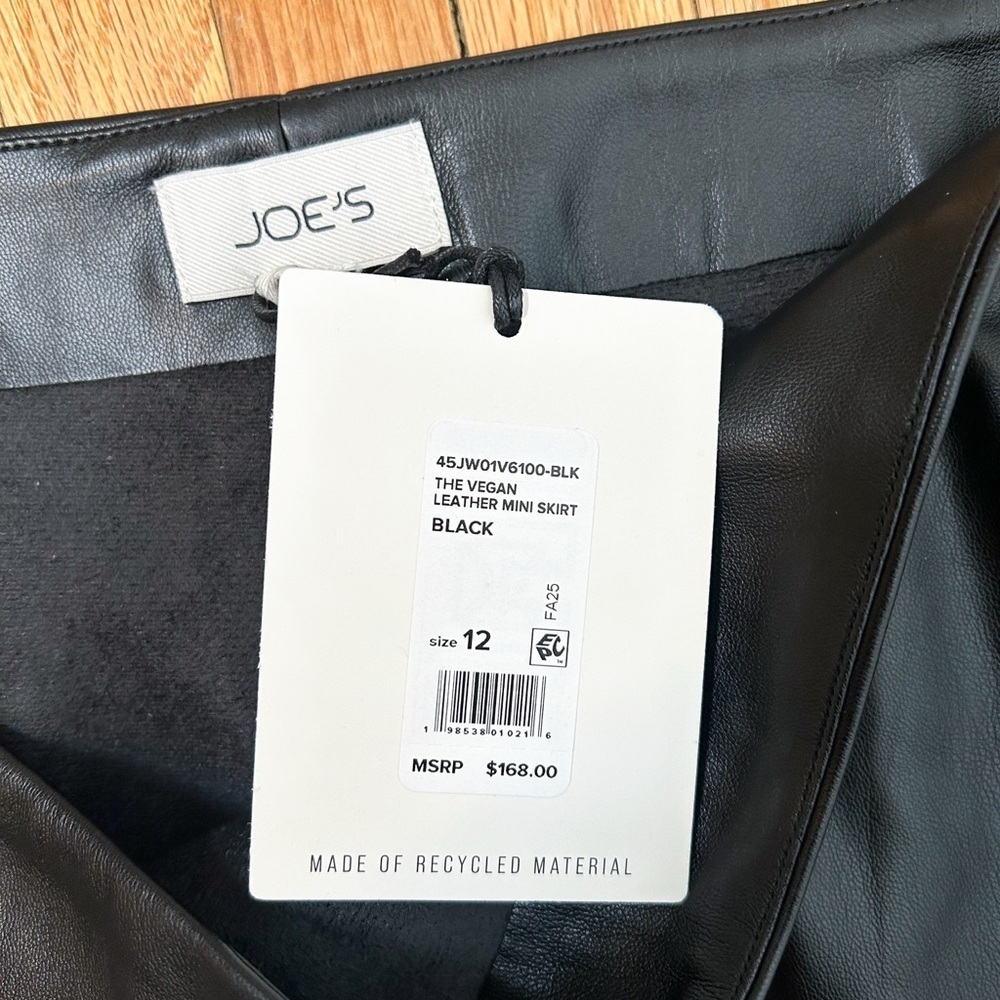 NWT Joe's Jeans Vegan Leather Mini Skirt in Black - Picture 6 of 9